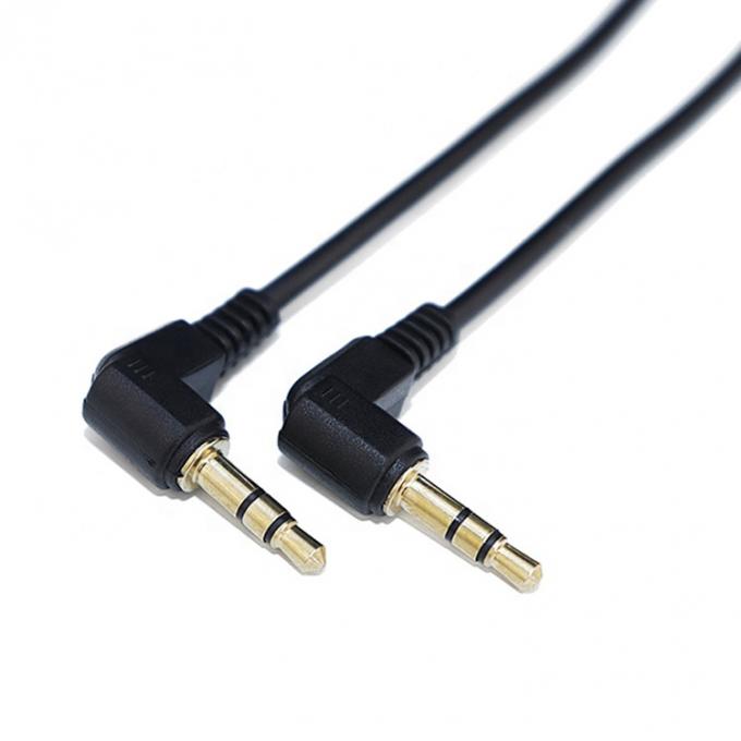 0.2M 1M 2M 3M 10M 90 Degree Angle Male to Male 3 Poles TRS Stereo Audio Jack Extension Cable for Headphone Car Speaker 3