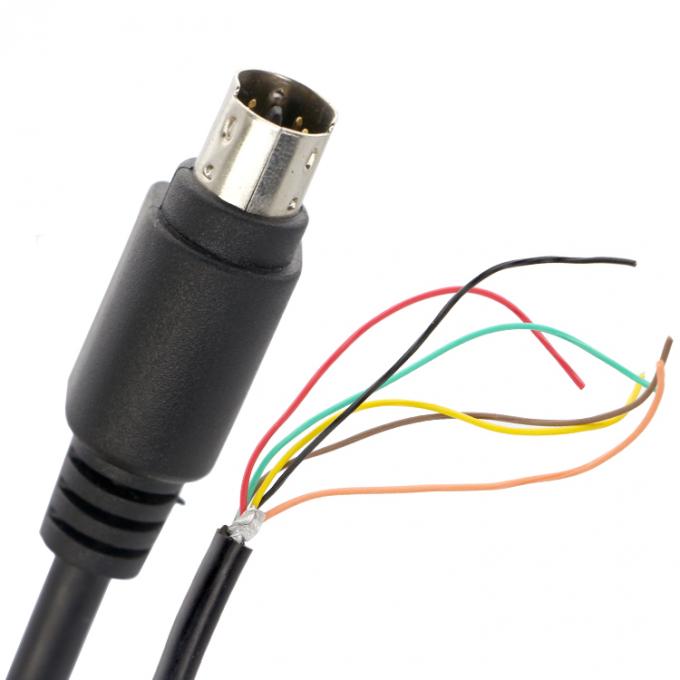 Customization 6 7 8 PIN MINI DIN to Pigtail Open Tinned Wire Cable 0