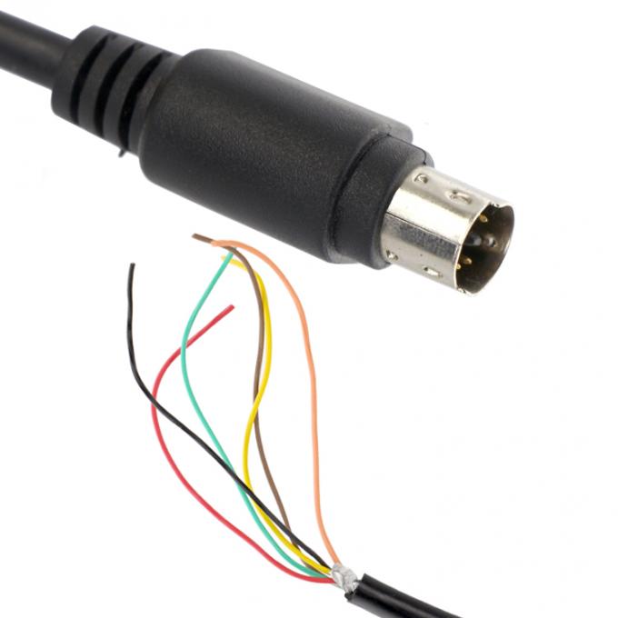 Customization 6 7 8 PIN MINI DIN to Pigtail Open Tinned Wire Cable 1