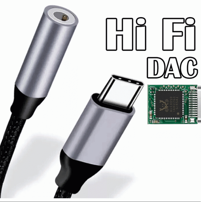 Hifi DAC USB Type C to 3.5mm Headphone Jack Audio Adapter for Samsung Huawei Oneplus Meizu Google Oneplus 0