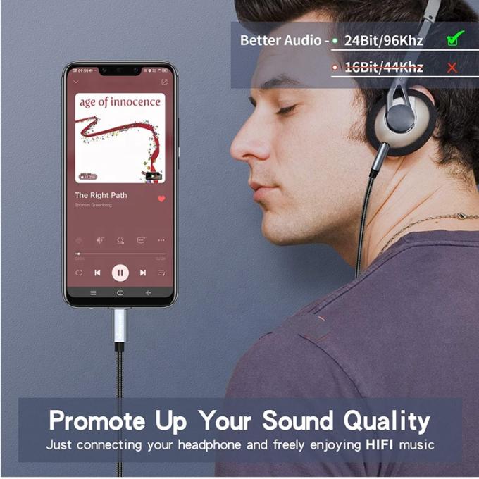 DAC USB Type C to 3.5mm Audio Jack Male Cable AUX Headphone Dongle Adapter for Pixel Google 3