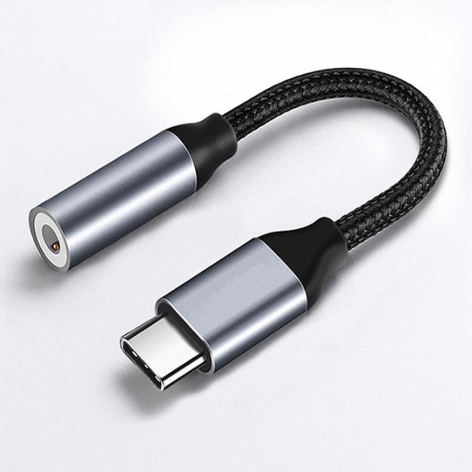 High Compatible DAC Braided Headphone USB Type C to 3.5mm Audio Adapter for Pixel Google 0