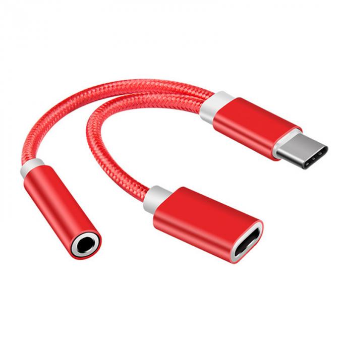 2 in 1 Type C to 3.5 mm Charger Headphone Audio Jack USB C Cable Portable Type-C to 3.5mm Connector Adapter for Mobile Phone 1