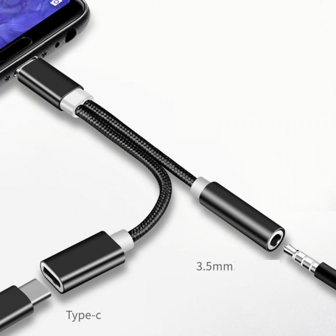 2 in 1 Type C to 3.5 mm Charger Headphone Audio Jack USB C Cable Portable Type-C to 3.5mm Connector Adapter for Mobile Phone 3
