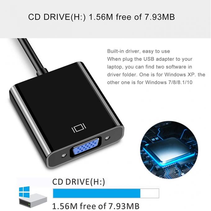 Multi Display Video Converter USB 3.0 to VGA Adapter for PC Laptop Monitor Projector HDTV 2