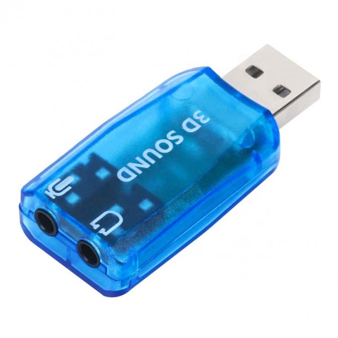Plug and Play 5.1 External 3D Mic Stereo Studio Audio USB Interface Sound Card Adapter with 3.5mm Headphone 2