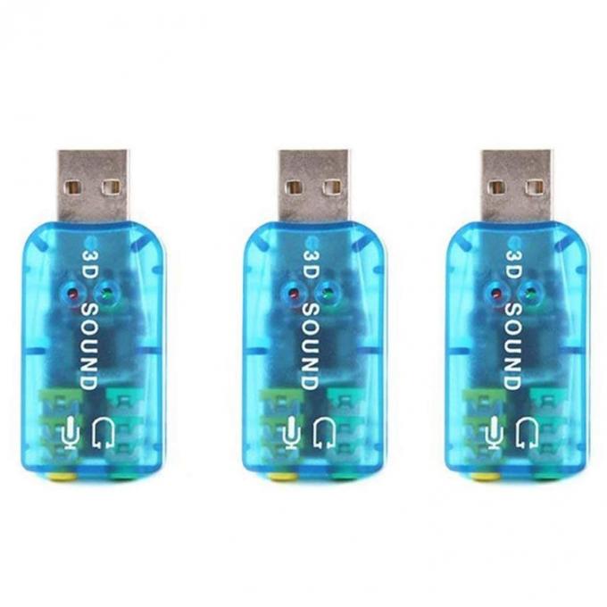 Plug and Play 5.1 External 3D Mic Stereo Studio Audio USB Interface Sound Card Adapter with 3.5mm Headphone 7