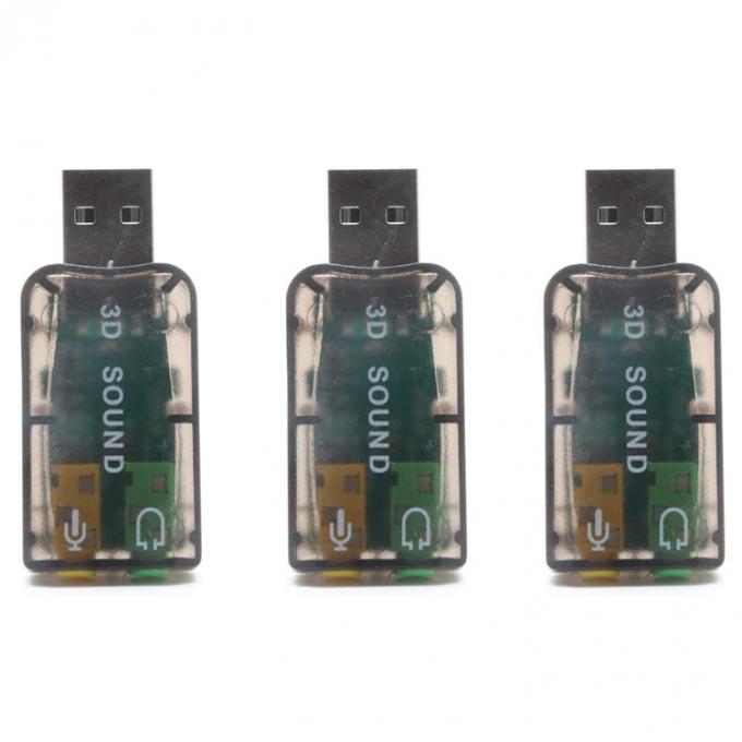 Plug and Play 5.1 External 3D Mic Stereo Studio Audio USB Interface Sound Card Adapter with 3.5mm Headphone 6