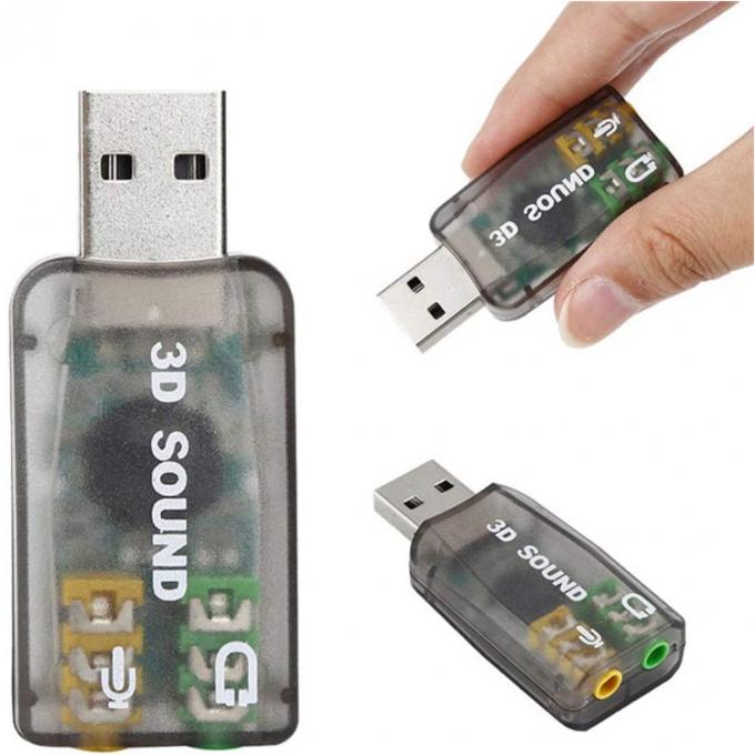 Plug and Play 5.1 External 3D Mic Stereo Studio Audio USB Interface Sound Card Adapter with 3.5mm Headphone 5