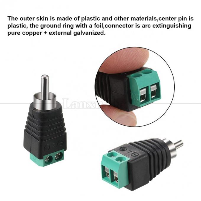 RCA Female Male to Screw Terminal AV Phono Solderless Plug Wire Connector Converter Audio Adapter 1