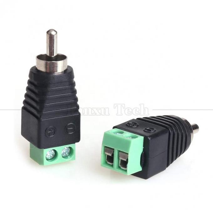 RCA Female Male to Screw Terminal AV Phono Solderless Plug Wire Connector Converter Audio Adapter 2