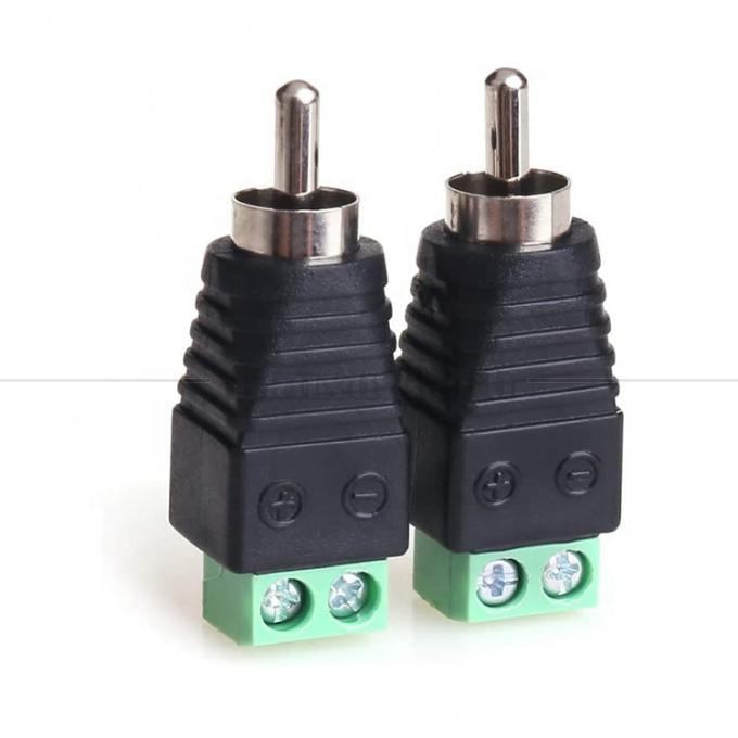 RCA Female Male to Screw Terminal AV Phono Solderless Plug Wire Connector Converter Audio Adapter 3