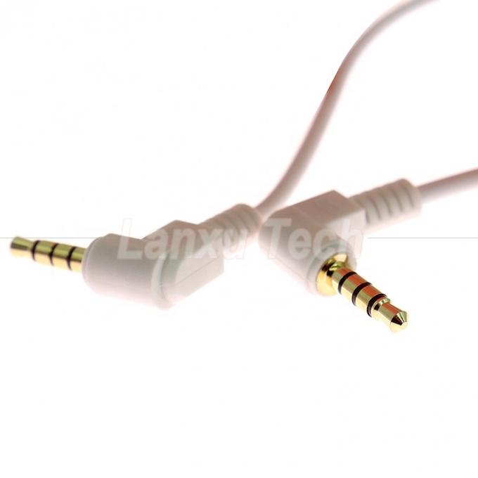 90 Degree Angle Male to Male 3.5mm 3 4 Poles TRS TRRS Mono Microphone Stereo Audio Jack Patch Adapter Cable for Headphone 1