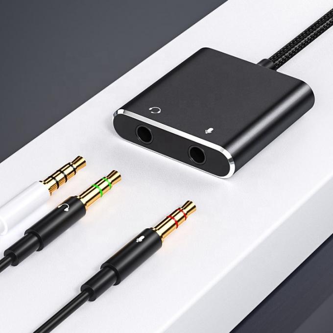 Plug and Play Audio Mic Studio Headset USB External Sound Card Adapter for Laptop 2