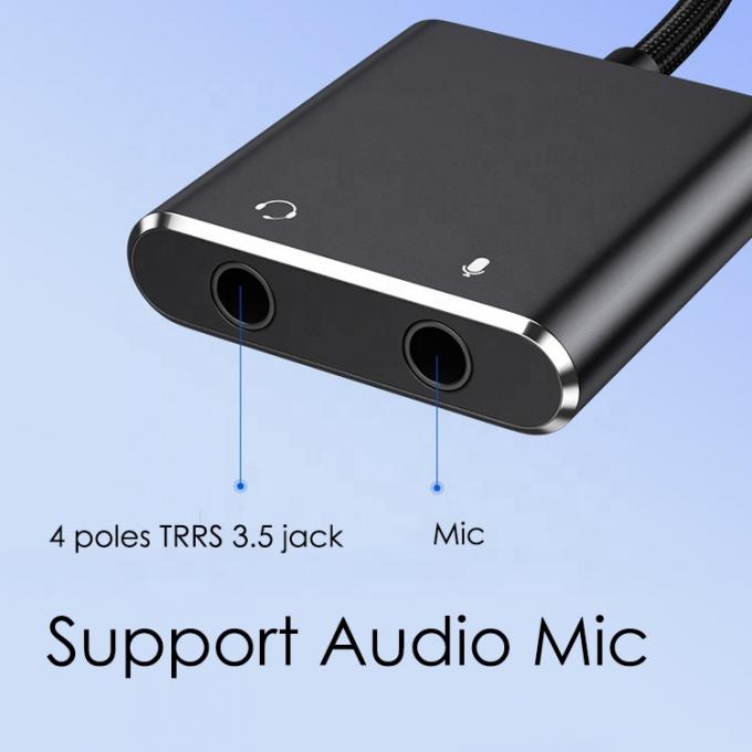Plug and Play Audio Mic Studio Headset USB External Sound Card Adapter for Laptop 1
