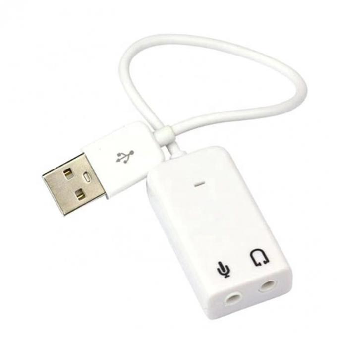 Plug and Play Audio Mic Studio USB External Sound Card Adapter Cable 1