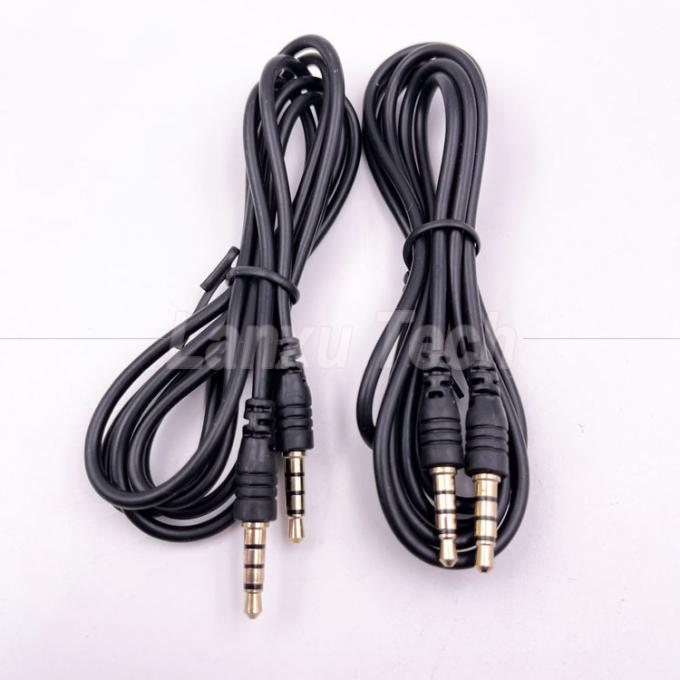 Stock Male to Male 3.5mm 4 Poles Stereo Jack Microphone Audio Extension Cable for Earphone Computer Speaker 0