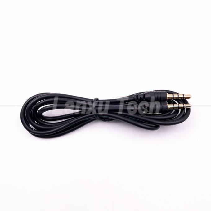 Stock Male to Male 3.5mm 4 Poles Stereo Jack Microphone Audio Extension Cable for Earphone Computer Speaker 4