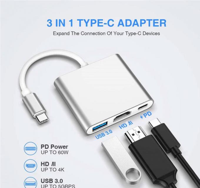 3 in 1 PD Charging 4K 1080P USB Type C OTG Docking Station Hub Adapter 0