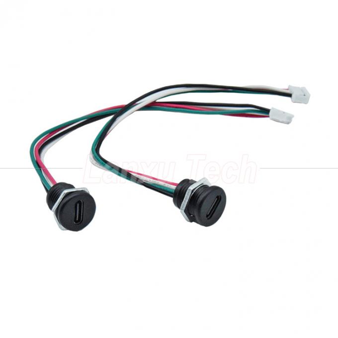 Waterproof USB Type C Female Socket Jack to 4 Pin PH 2.0 XH 2.54  SH1.0  VH ZH MX Connector Cable 1
