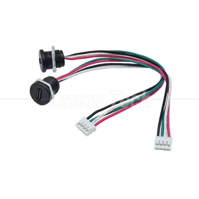 Waterproof USB Type C Female Socket Jack to 4 Pin PH 2.0 XH 2.54  SH1.0  VH ZH MX Connector Cable 2