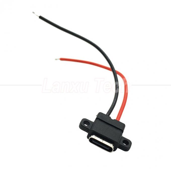 Waterproof USB Type C Solder Female Jack Socket Wire Cable for Laptop Printer 3