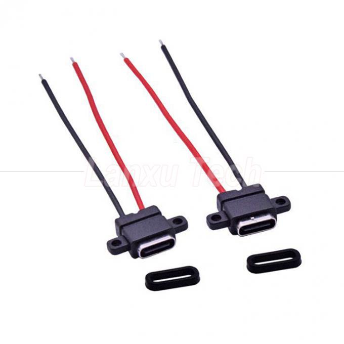 Waterproof USB Type C Solder Female Jack Socket Wire Cable for Laptop Printer 4