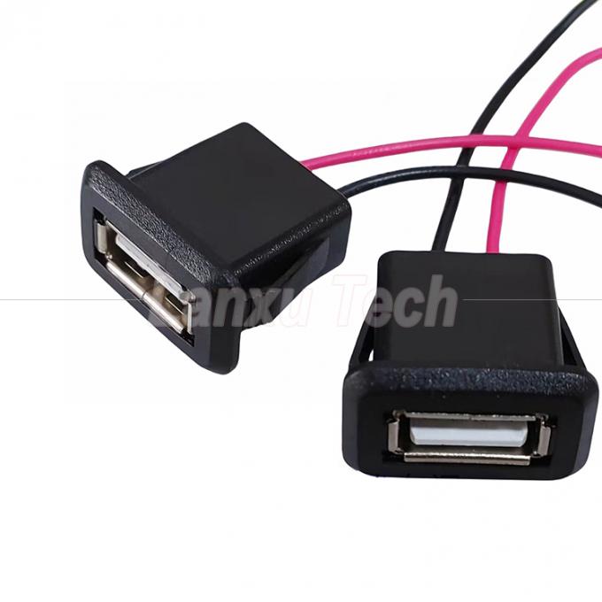 Waterproof USB Type A Female Socket Mount 2 Pin Wire Cable for LED Lamp Toy 2