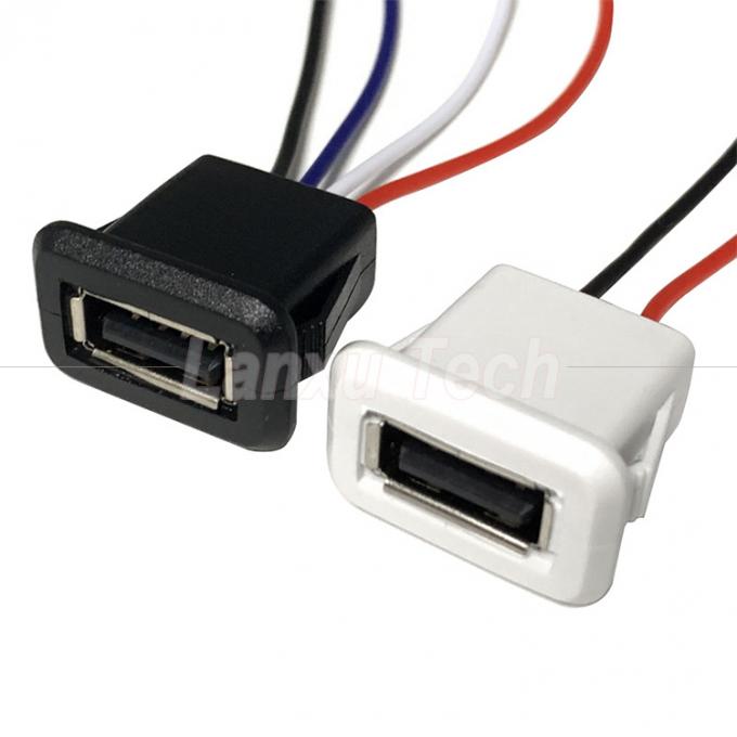 Waterproof USB Type A Female Socket Mount 2 Pin Wire Cable for LED Lamp Toy 5