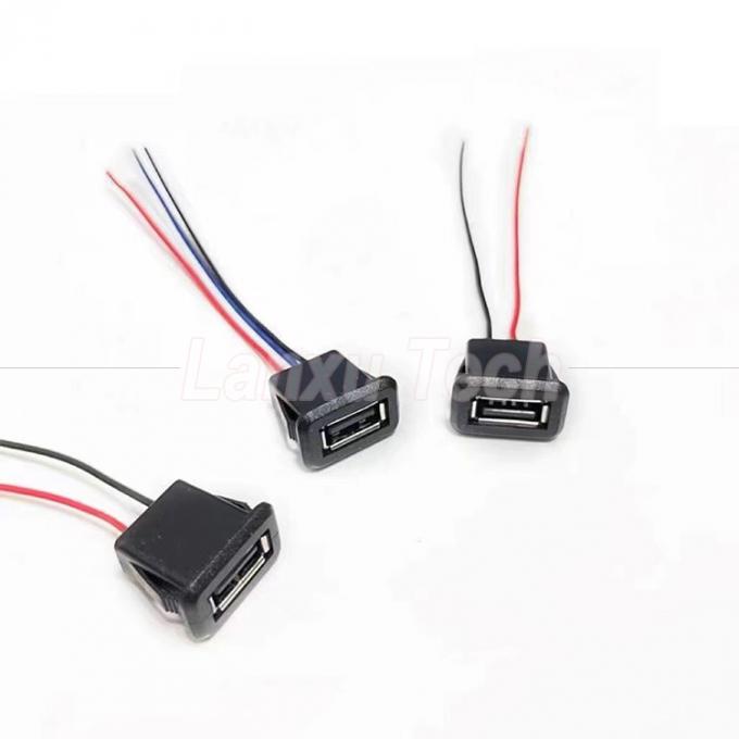 Waterproof USB Type A Female Socket Mount 2 Pin Wire Cable for LED Lamp Toy 4