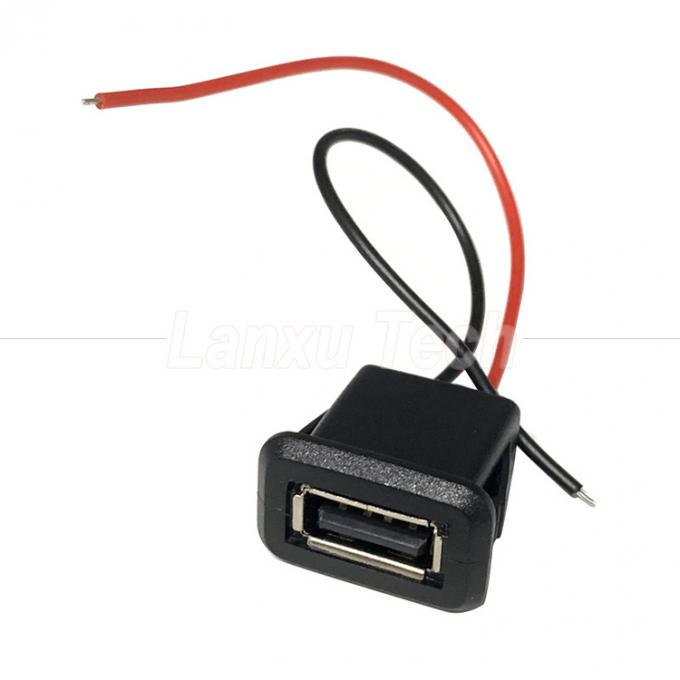Waterproof USB Type A Female Socket Mount 2 Pin Wire Cable for LED Lamp Toy 6