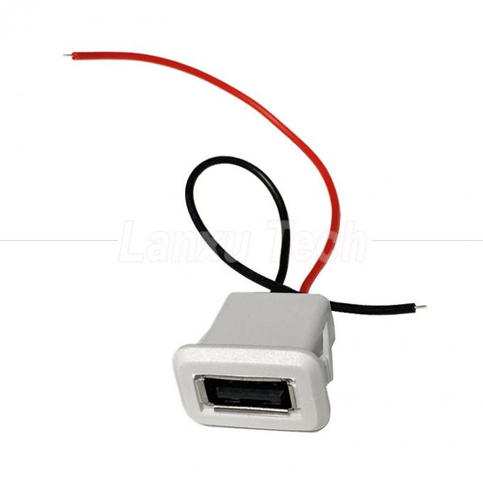 Waterproof USB Type A Female Socket Mount 2 Pin Wire Cable for LED Lamp Toy 7