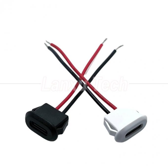 Waterproof USB Type C 2 Pin Female Socket Wire Cable for Lamp Vehicles 1