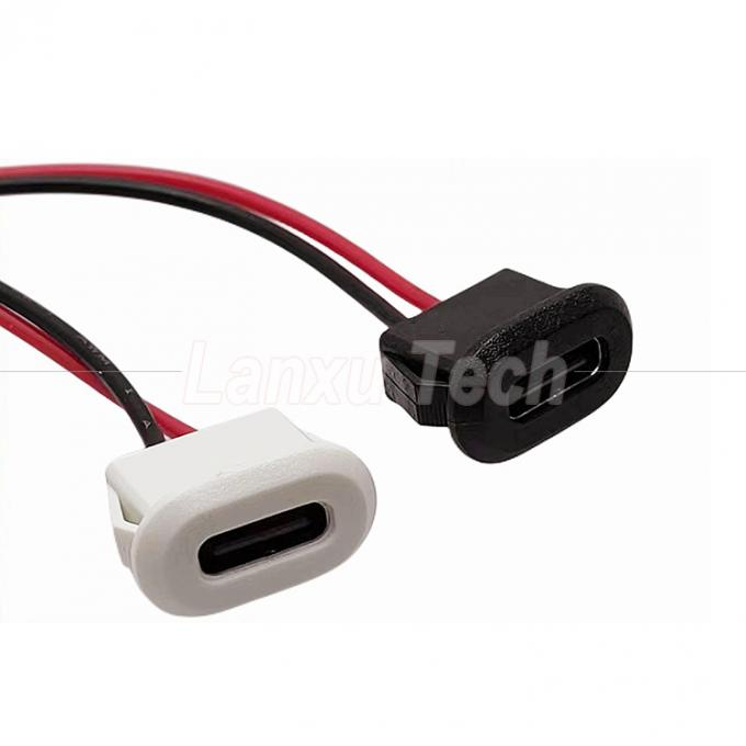 Waterproof USB Type C 2 Pin Female Socket Wire Cable for Lamp Vehicles 3