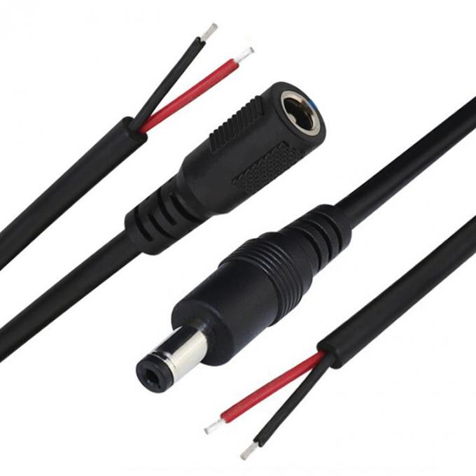 DC 2.1x5.5mm Male Female Socket Barrel Connector to Open DC Pigtail Power Cable 6