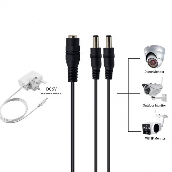 1 to 2 ways 1 Female to 2 Male 5.5x2.1 mm DC Power Supply Splitter Cable for CCTV Camera  Led Strip 6