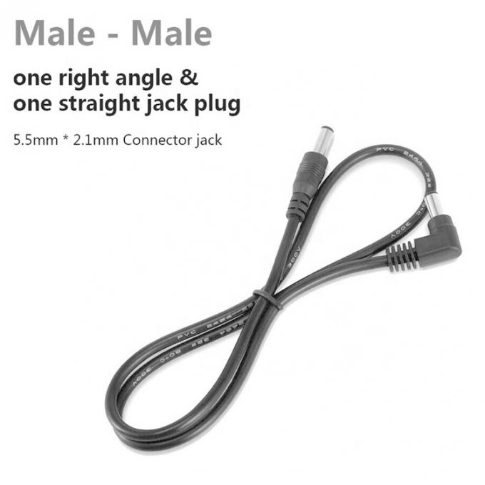 90 Degree Right Angle Male to Straight Male 5.5x2.1mm Barrel Jack DC Power Extension Cable 3