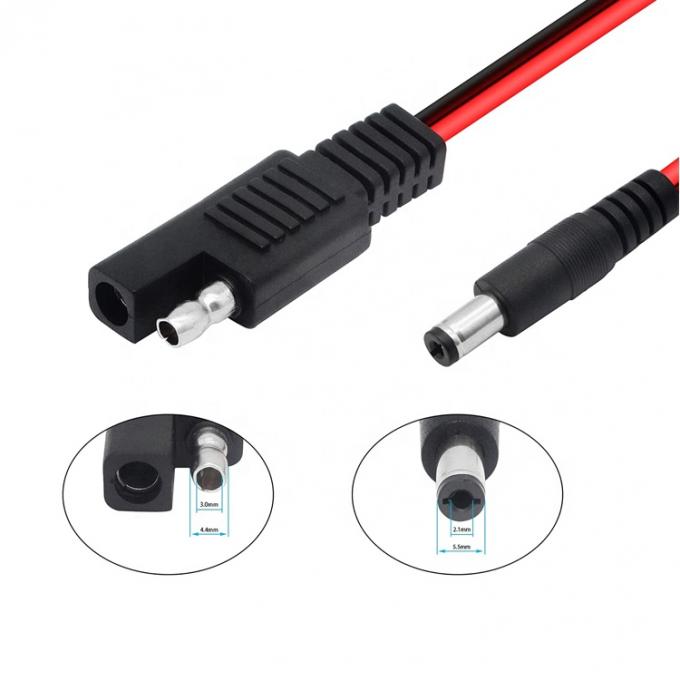 14AWG DC Plug 5.5x2.1mm Male to SAE 2 Pin Connectors Extension Cable for Automotive Rv Solar Panel 2