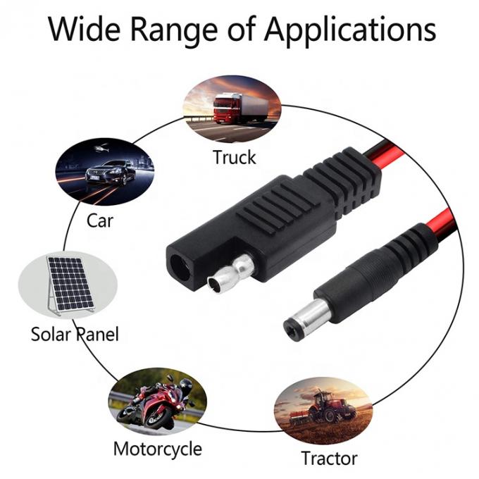 14AWG DC Plug 5.5x2.1mm Male to SAE 2 Pin Connectors Extension Cable for Automotive Rv Solar Panel 4