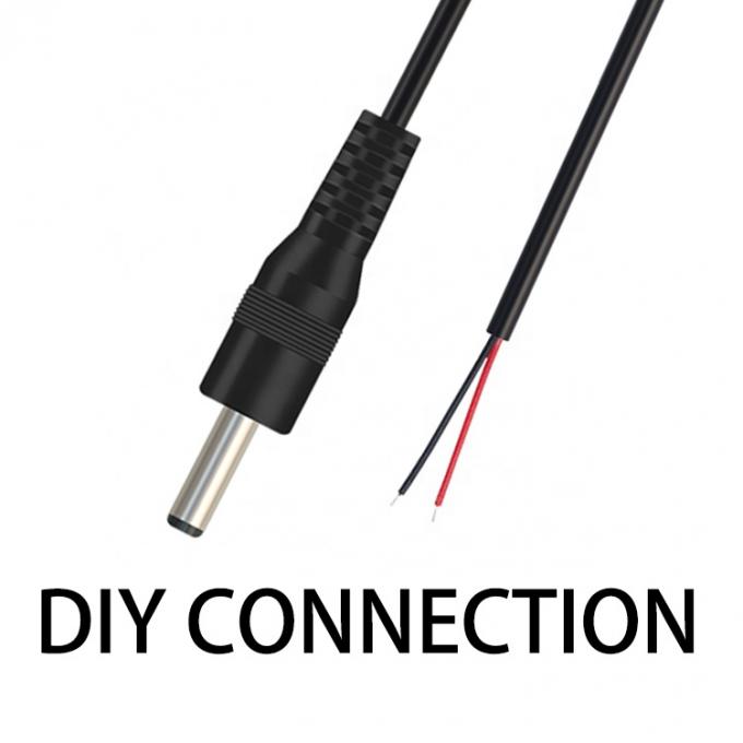 DC Barrel Jack Male 3.5x1.35mm to Stripped Tinned Wire Pigtail Bare End Cable 5