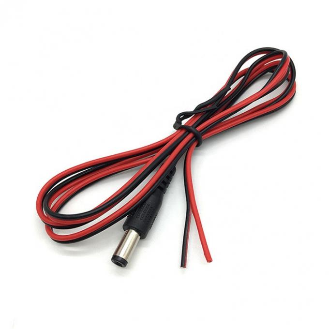 Red Black DC Male 5.5x2.1mm Barrel Jack to Stripped Open Bare End Tinned Wire Cable 4
