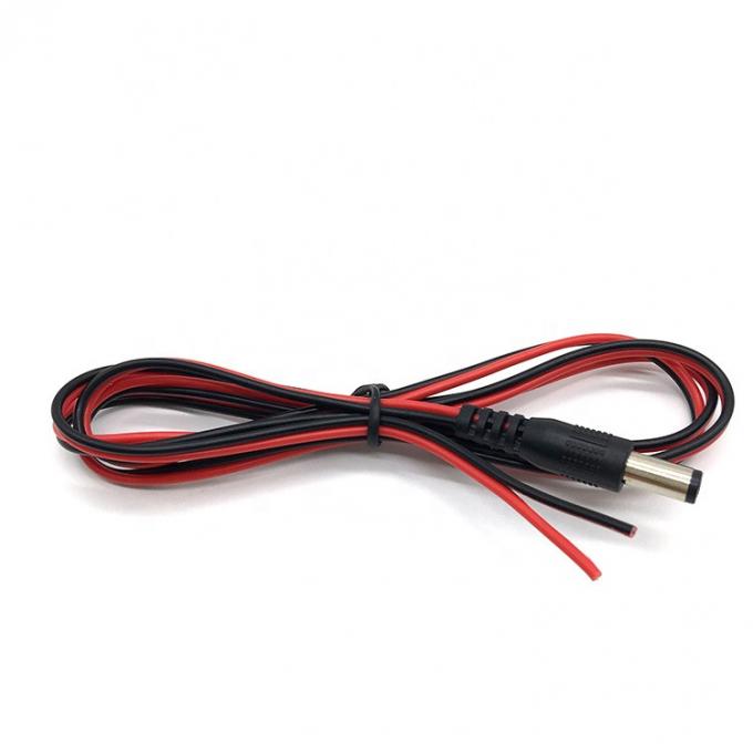 Red Black DC Male 5.5x2.1mm Barrel Jack to Stripped Open Bare End Tinned Wire Cable 5