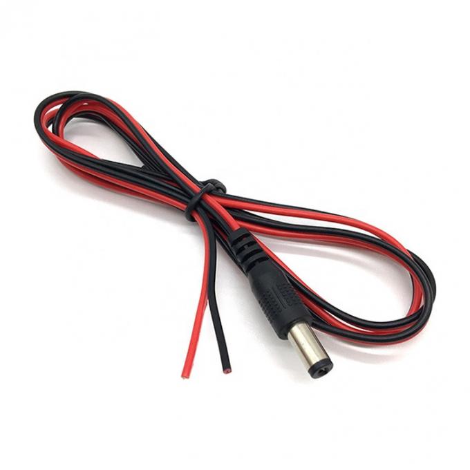 Red Black DC Male 5.5x2.1mm Barrel Jack to Stripped Open Bare End Tinned Wire Cable 2