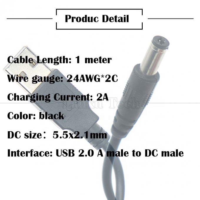 1m 3m 5m 10m 1A 2A 5A USB A Male to DC 5.5x2.1mm 3.5 1.35 4.0 1.7 Barrel Jack Power Charger Cable for LED CCTV Camer 2