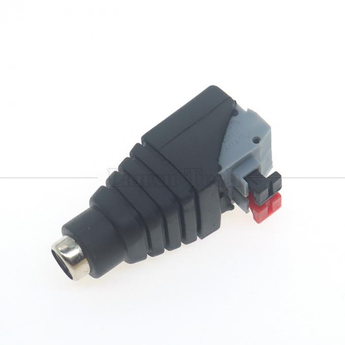 5V 12V Solderless Press Button DC 5.5*2.1mm Male Female Barrel Jack to 2p Wires Cable Cable Connector for LED Strip Camera 5
