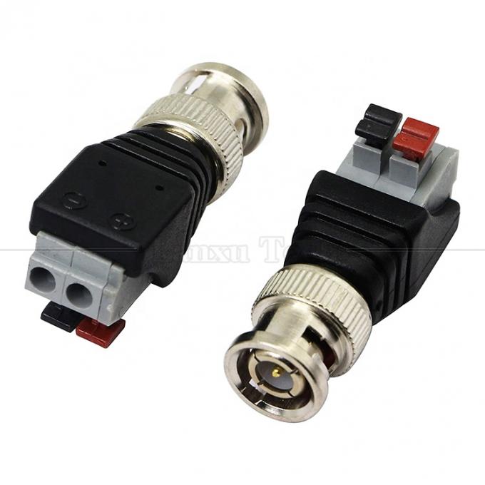 Solderless Screw Terminal 2 Pin Press Button BNC Male Female Connector Power Adapter  for CCTV Camera 2