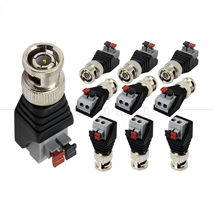 Solderless Screw Terminal 2 Pin Press Button BNC Male Female Connector Power Adapter  for CCTV Camera 6
