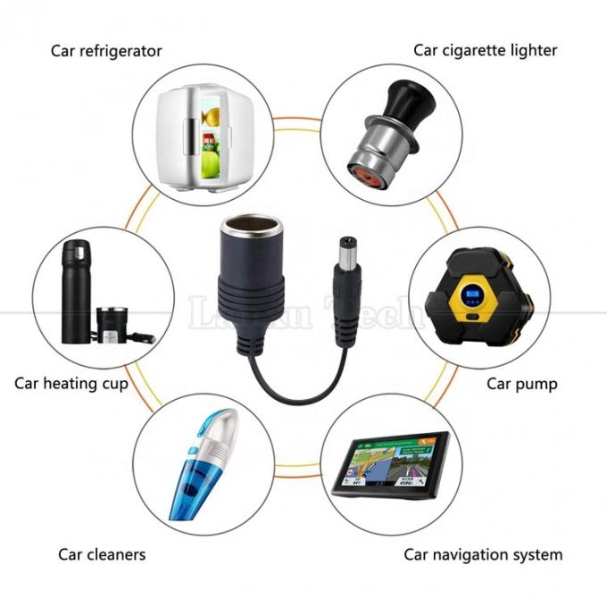 120W 12V 10A Car Cigarette Lighter Female Socket to DC Male 5.5mm x 2.1mm Power Charger Cable 5
