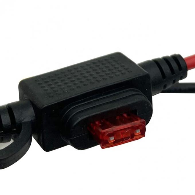 10A Fuse DC Jack 5.5x2.1mm to SAE Plug Power Extension Cable for Motorcycle Solar Panel Charger 3