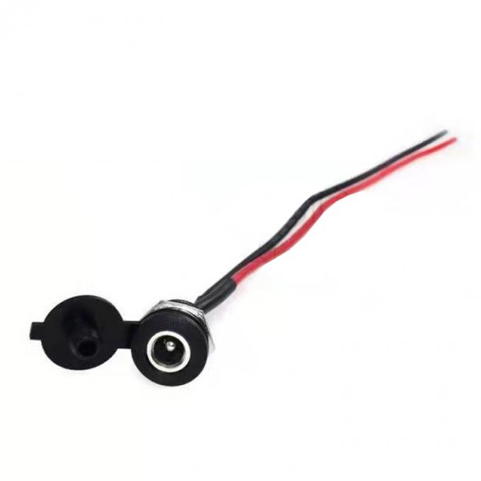 Panel Mount Threaded DC Socket Female Jack 5.5x2.1mm to 2 Wires Open Pigtail End Cable 2